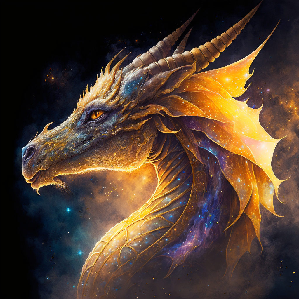 a celestial orange dragon